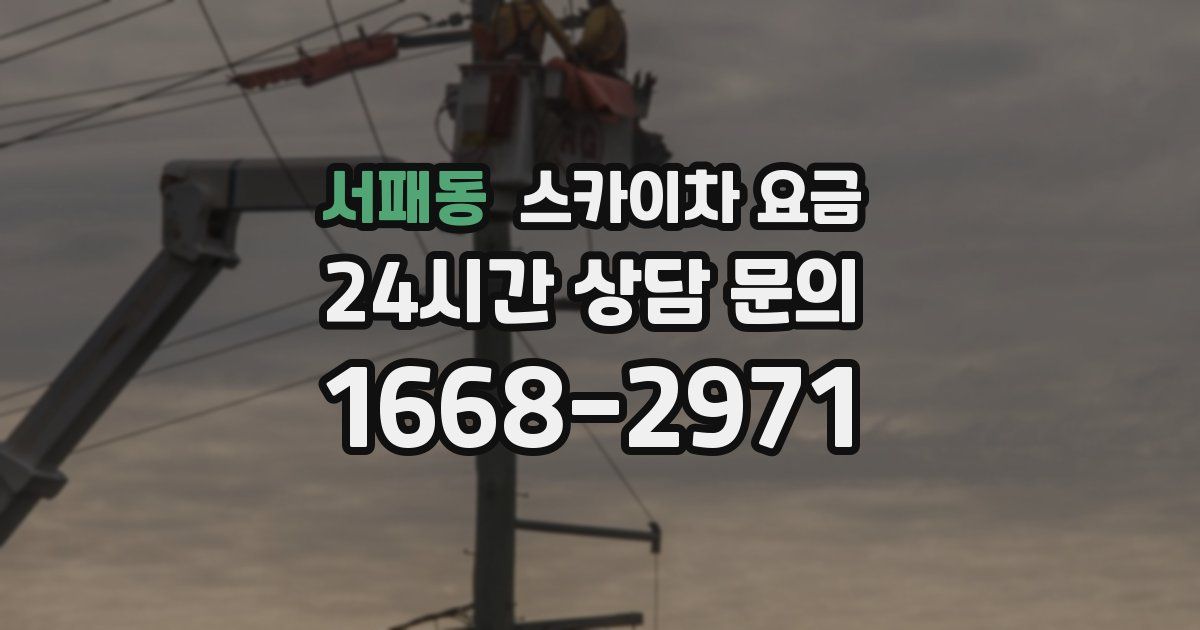 서패동 스카이차 요금