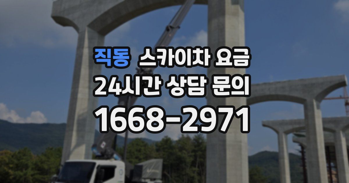 직동 스카이차 요금