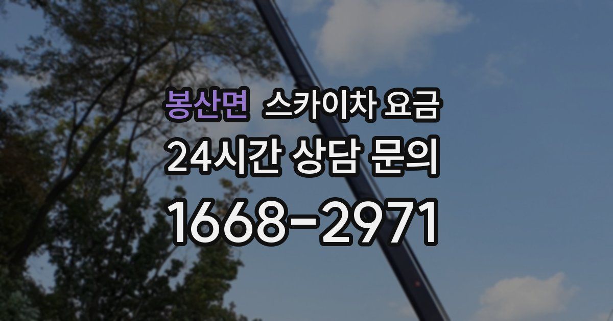 봉산면 스카이차 요금