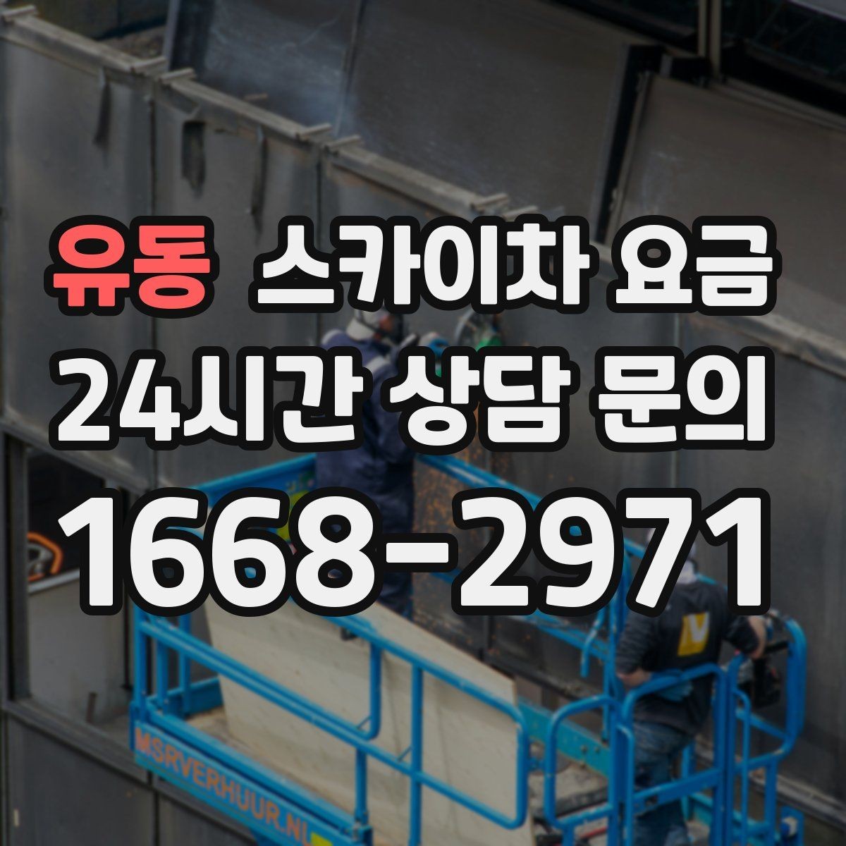 유동 스카이차 요금 전선이 낮게 지나가는 구간 작업 체크