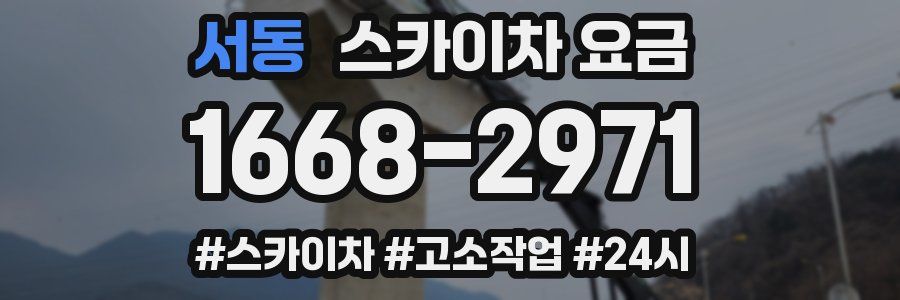 서동 스카이차 요금