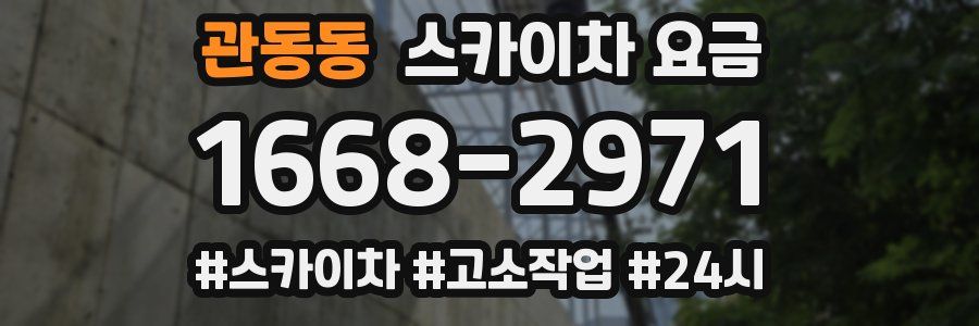 관동동 스카이차 요금