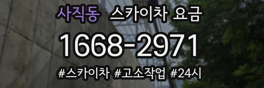 사직동 스카이차 요금