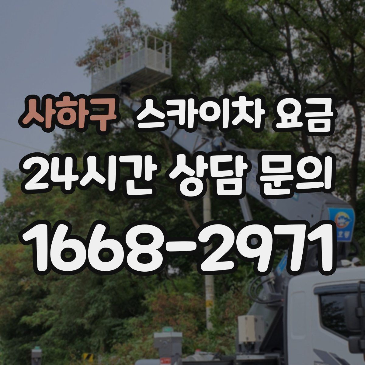 사하구 스카이차 요금 간판 위치에 따라 장비가 달라지는 이유