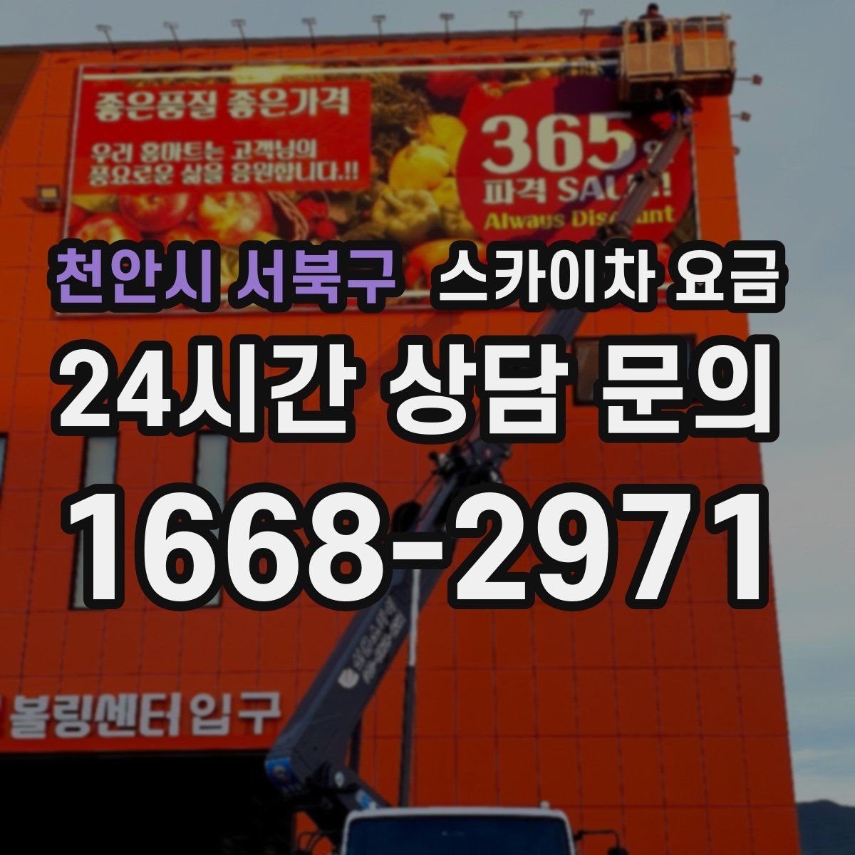 천안시 서북구 스카이차 요금 단시간 작업과 반나절 작업의 차이