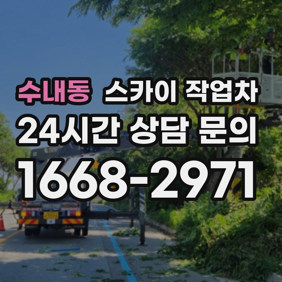 수내동 스카이 작업차 외벽 조류 배설물 청소 작업 진행