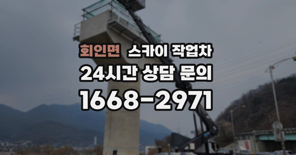 회인면 스카이 작업차