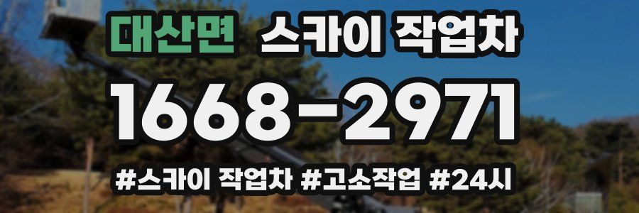 대산면 스카이 작업차