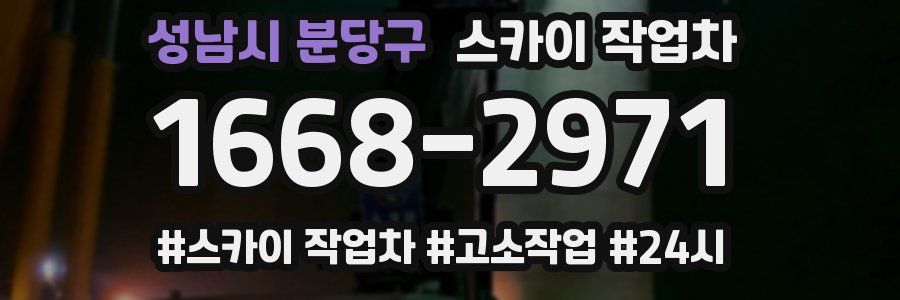 성남시 분당구 스카이 작업차