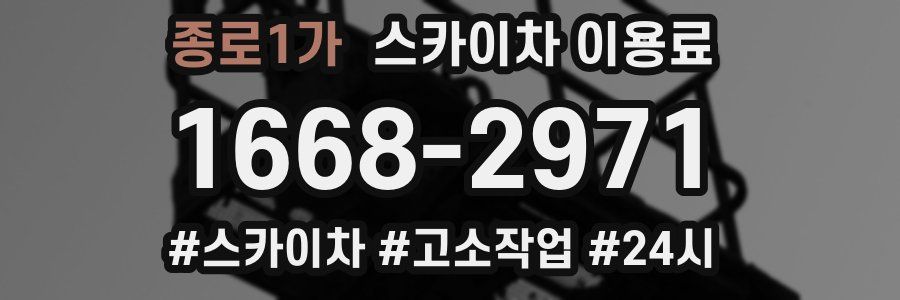 종로1가 스카이차 이용료