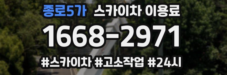 종로5가 스카이차 이용료