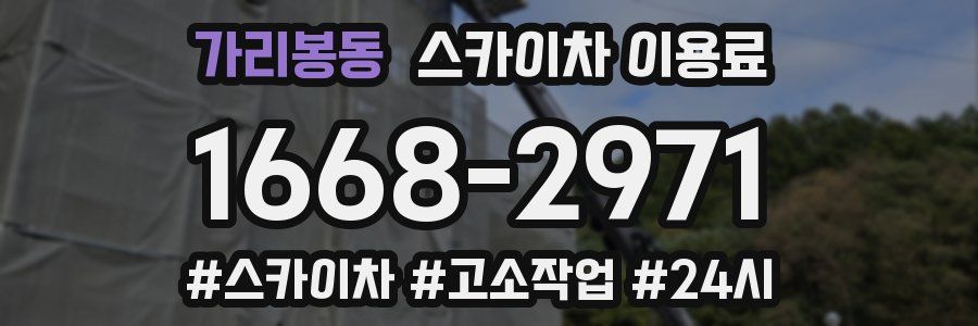 가리봉동 스카이차 이용료