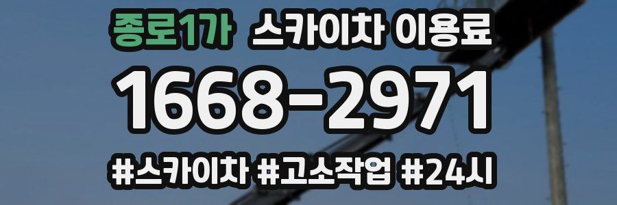 종로1가 스카이차 이용료