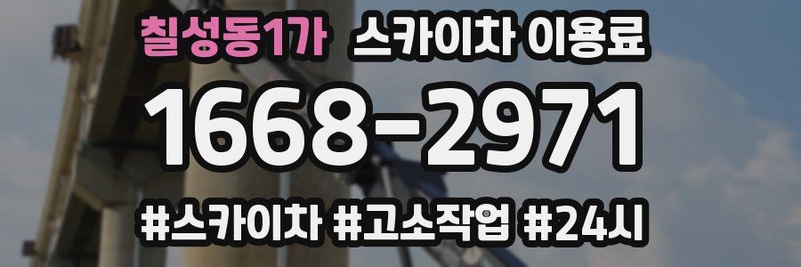 칠성동1가 스카이차 이용료