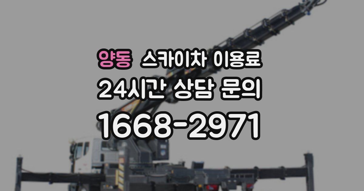 양동 스카이차 이용료