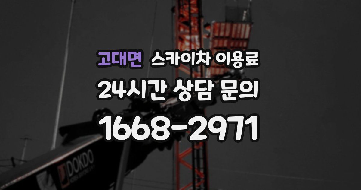 고대면 스카이차 이용료