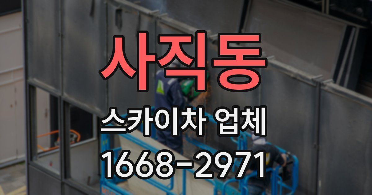 사직동 스카이차 업체