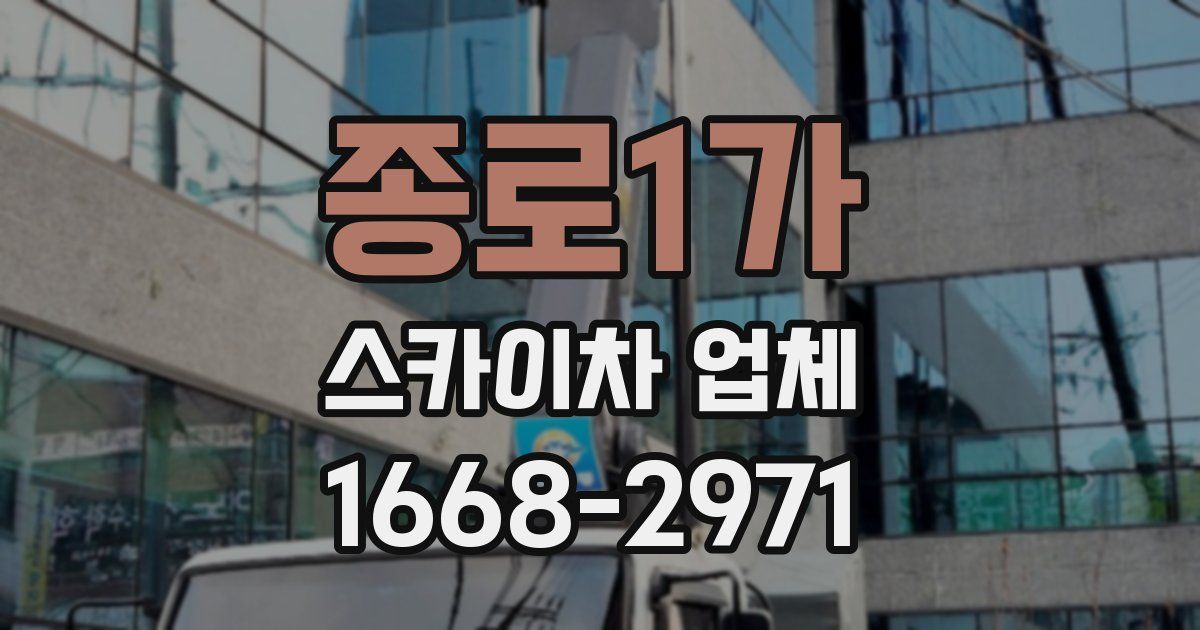 종로1가 스카이차 업체
