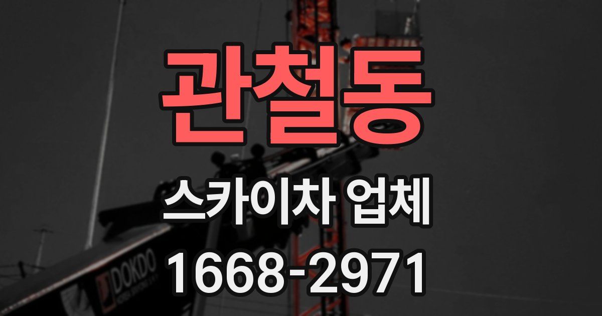 관철동 스카이차 업체
