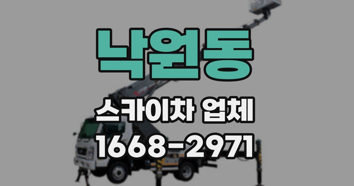 낙원동 스카이차 업체