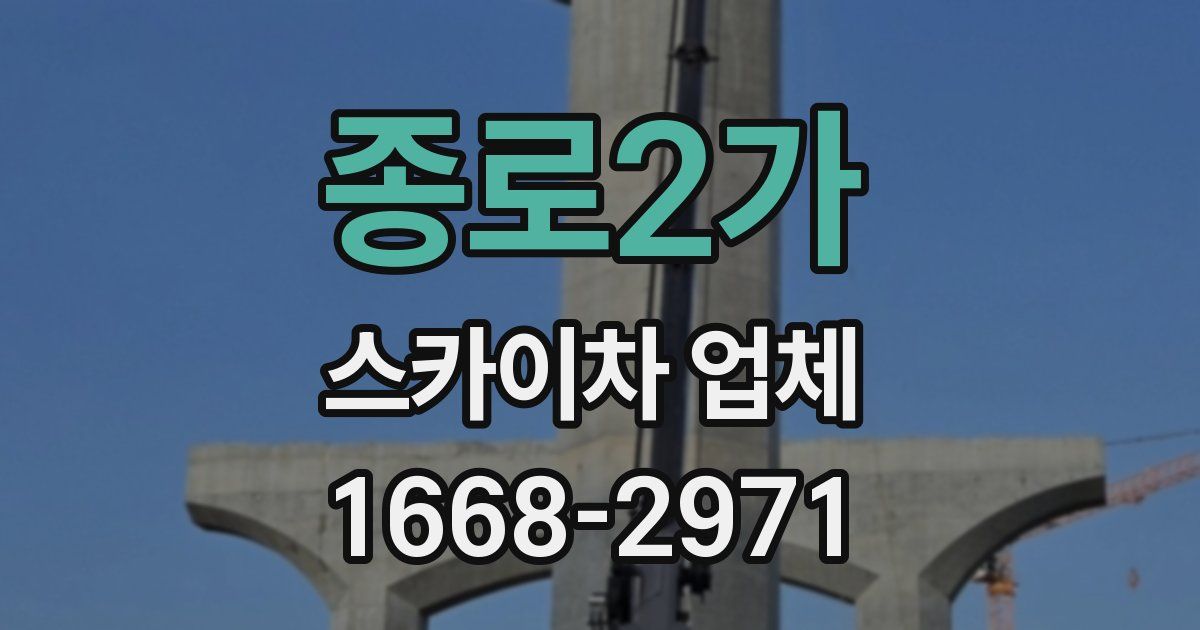 종로2가 스카이차 업체