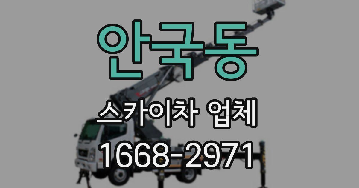 안국동 스카이차 업체