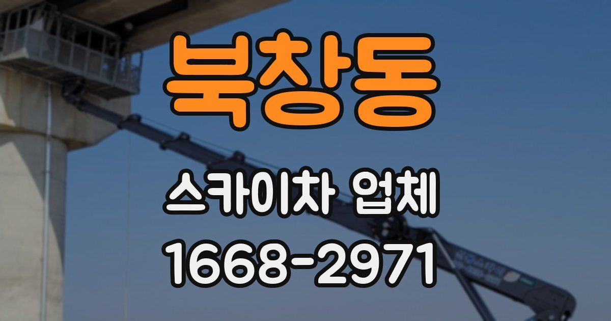 북창동 스카이차 업체