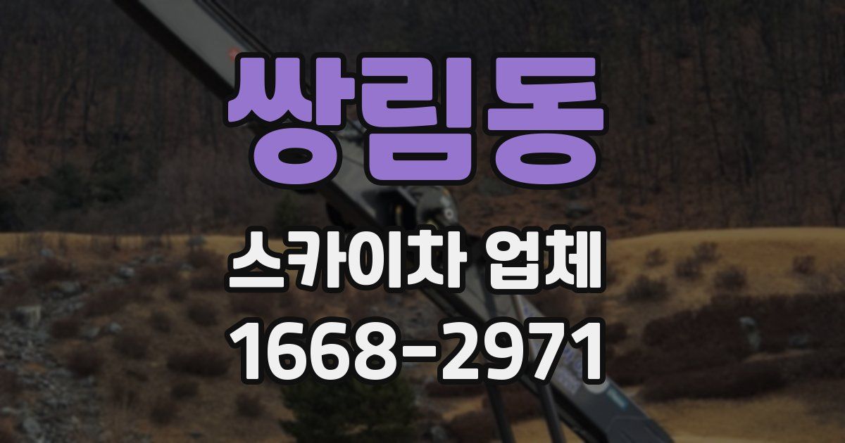 쌍림동 스카이차 업체