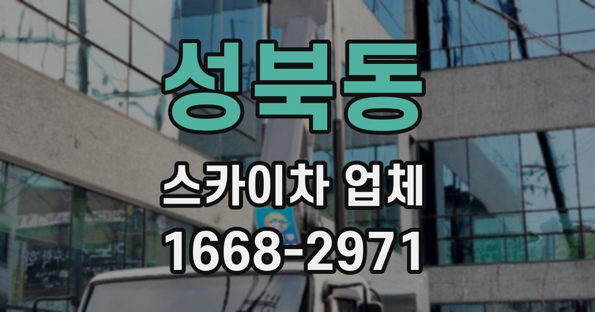 성북동 스카이차 업체