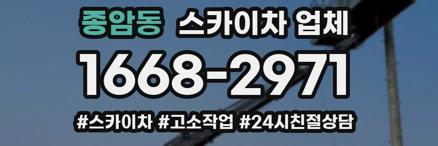 종암동 스카이차 업체