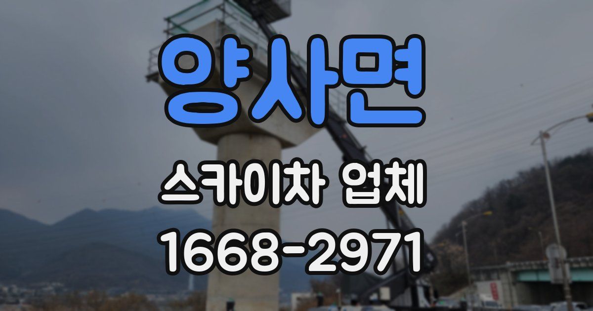 양사면 스카이차 업체