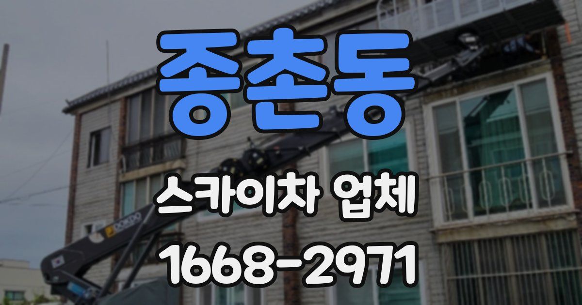 종촌동 스카이차 업체