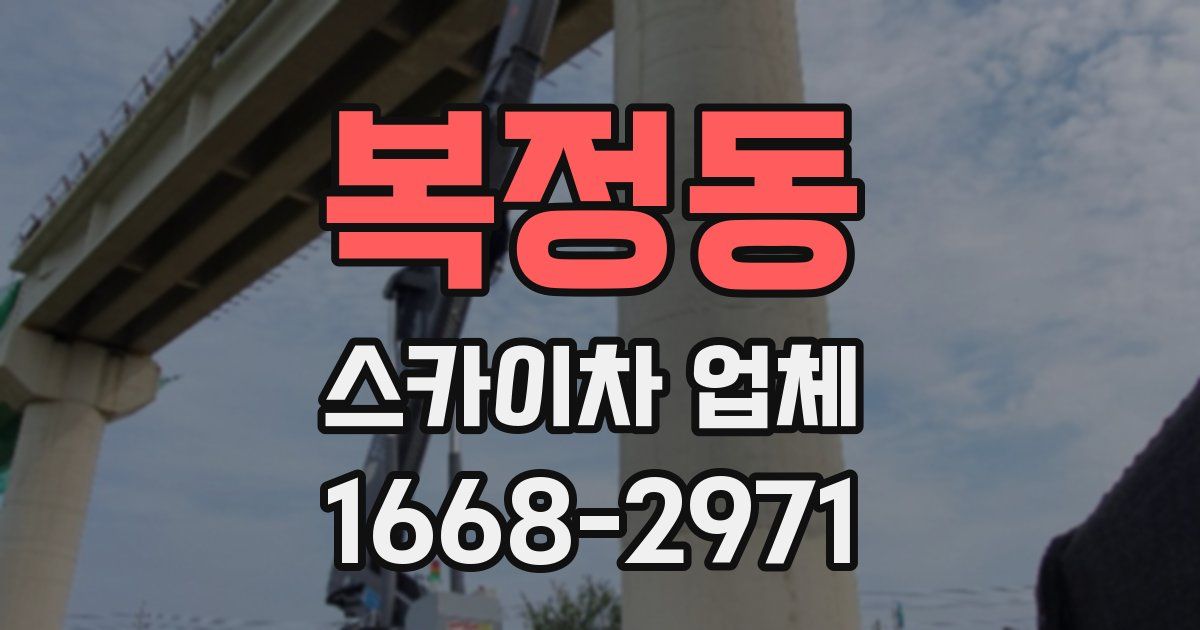 복정동 스카이차 업체