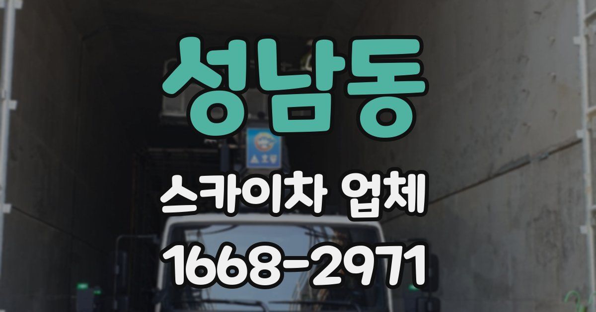 성남동 스카이차 업체