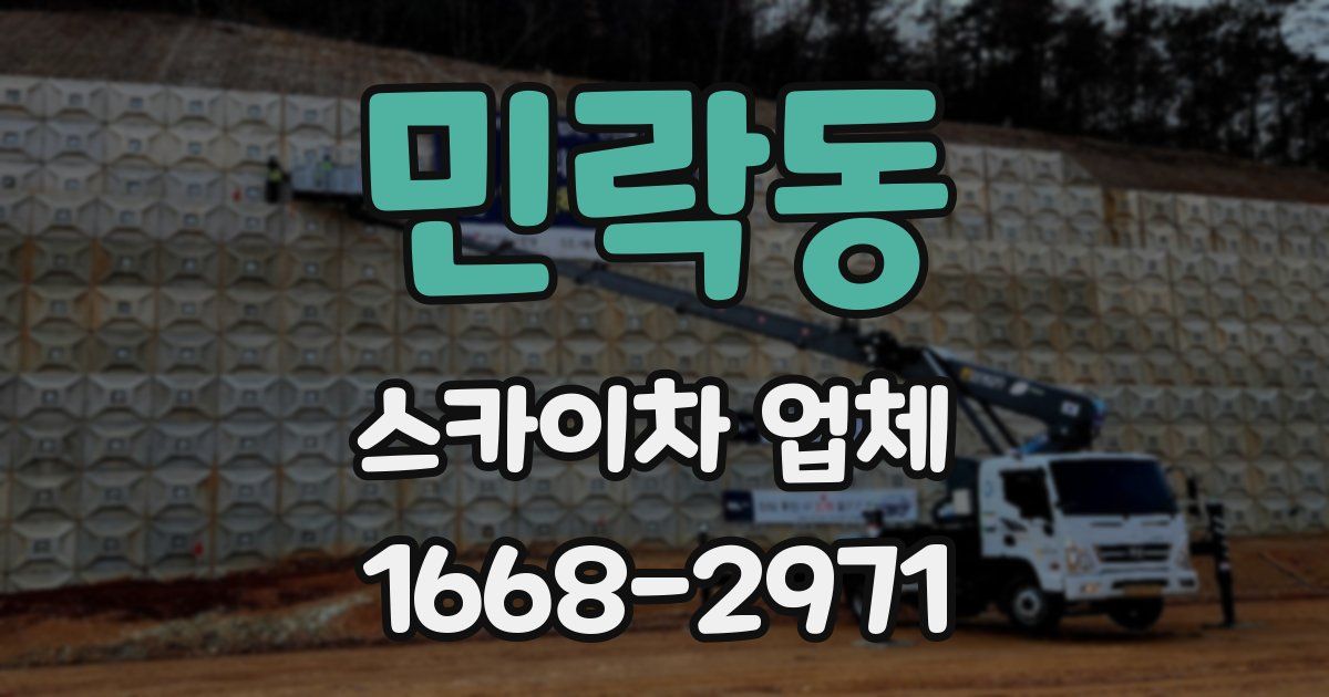 민락동 스카이차 업체