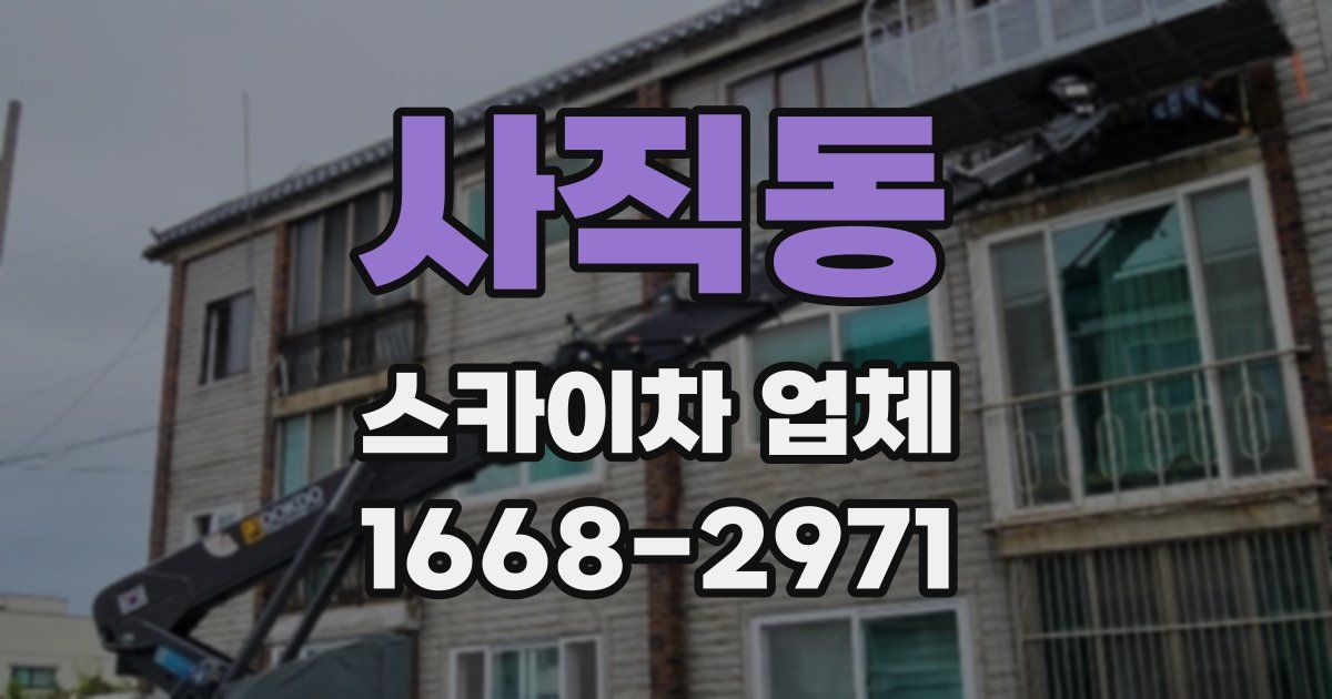 사직동 스카이차 업체