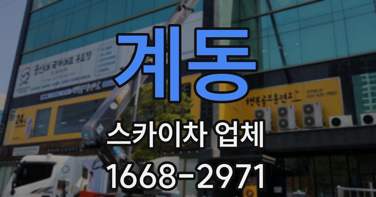 계동 스카이차 업체