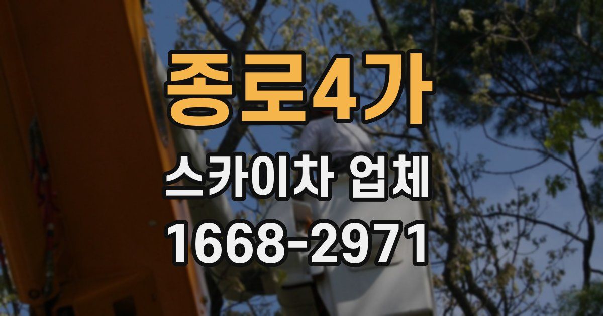 종로4가 스카이차 업체