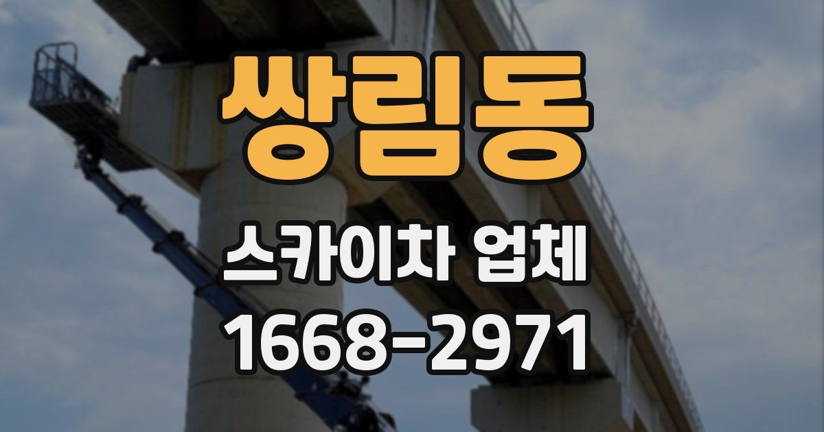 쌍림동 스카이차 업체