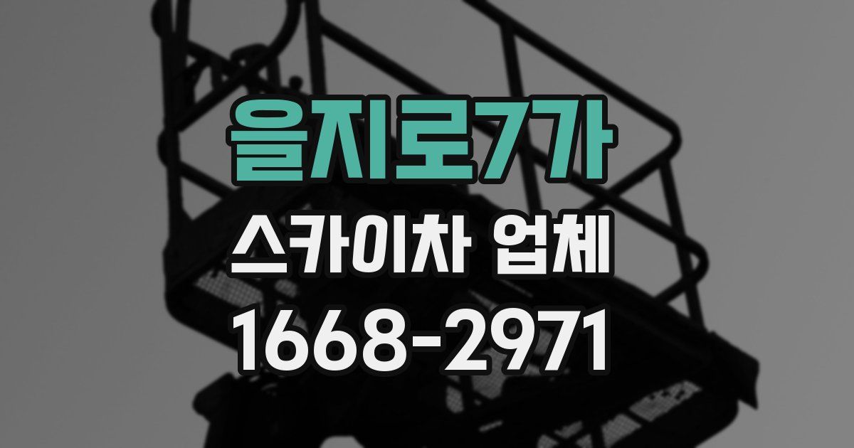 을지로7가 스카이차 업체
