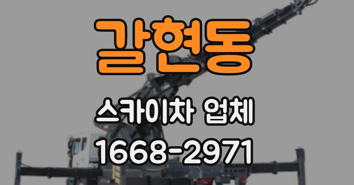 갈현동 스카이차 업체