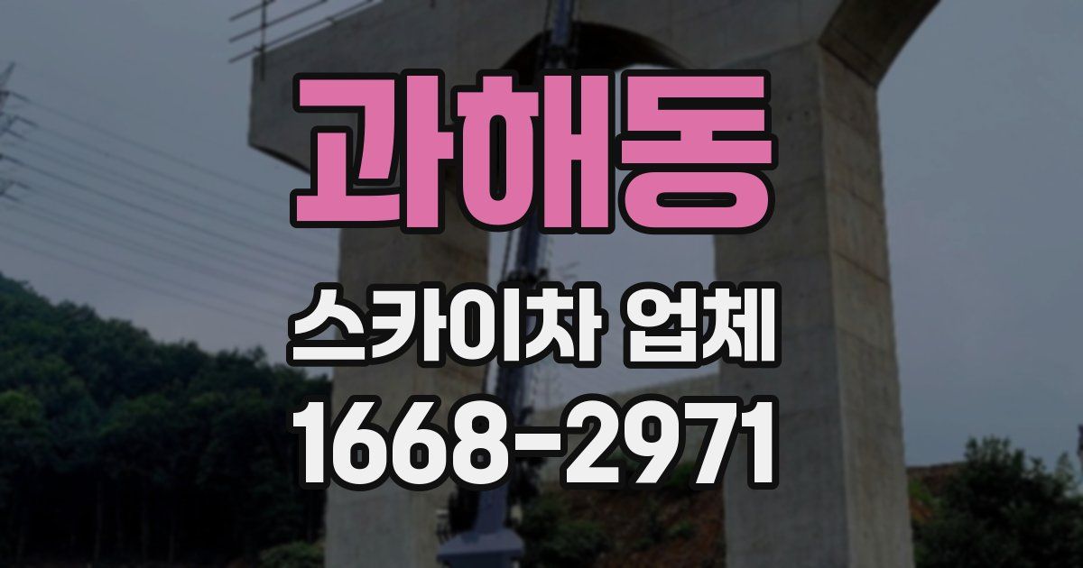 과해동 스카이차 업체