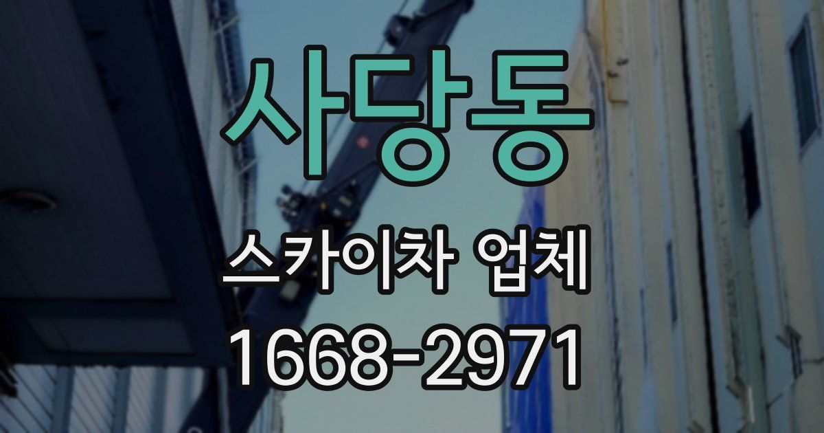 사당동 스카이차 업체