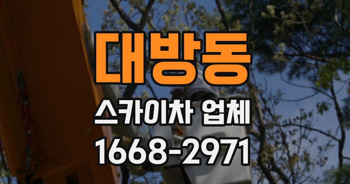 대방동 스카이차 업체