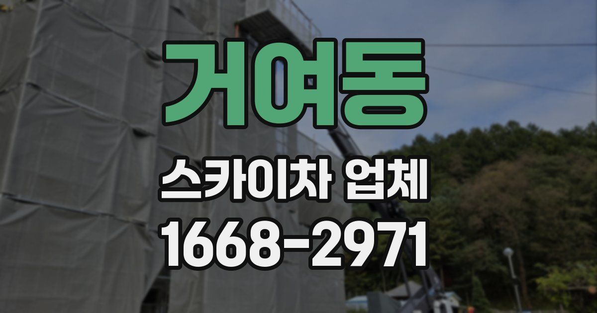 거여동 스카이차 업체