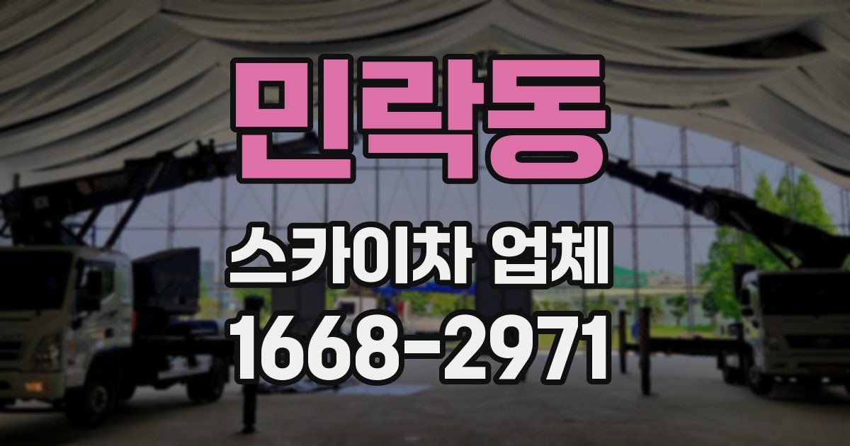 민락동 스카이차 업체