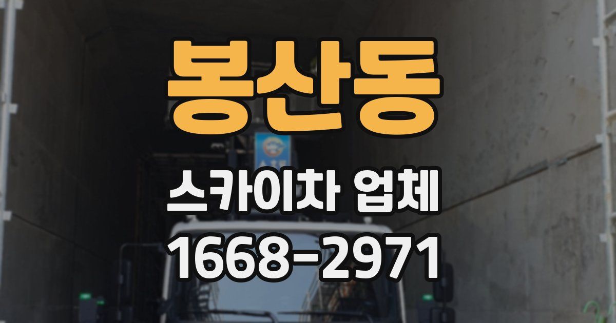 봉산동 스카이차 업체