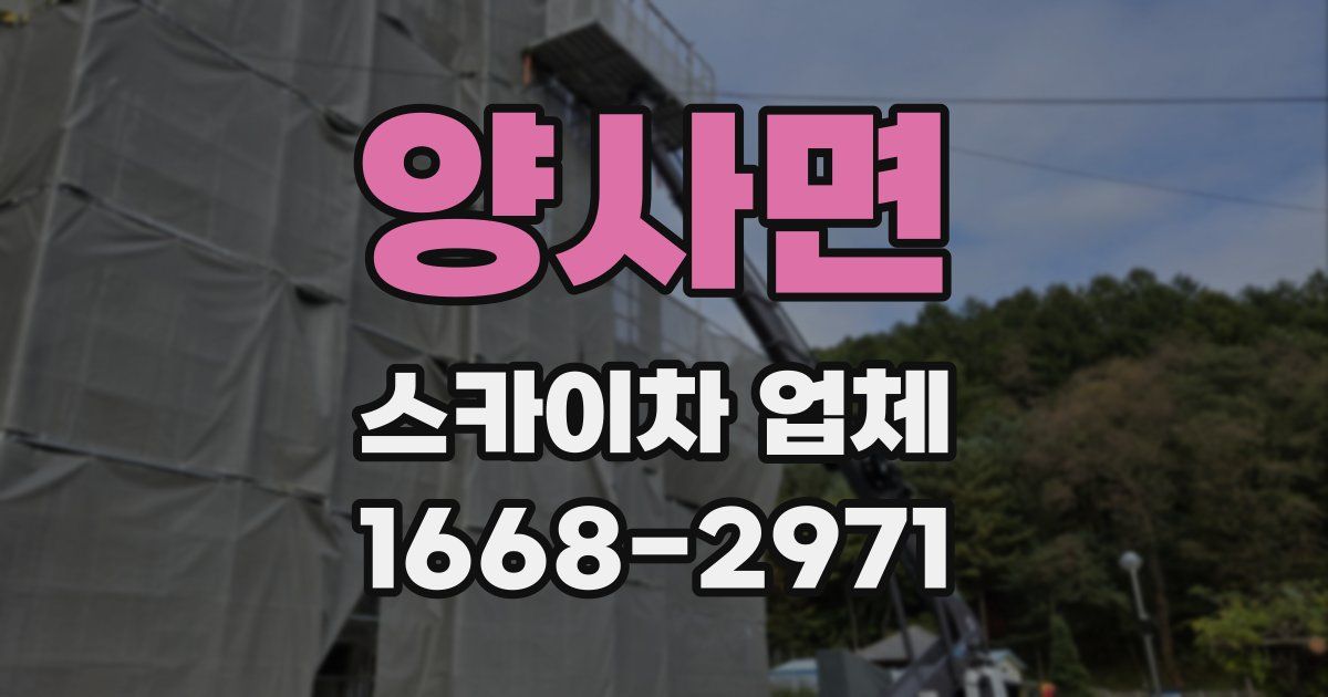 양사면 스카이차 업체