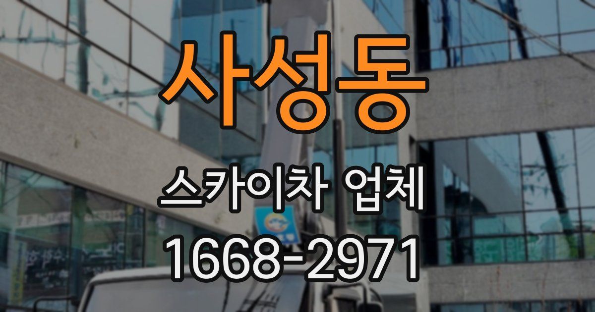 사성동 스카이차 업체