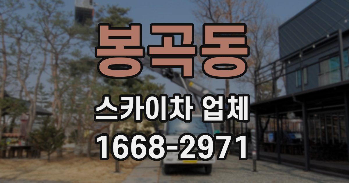 봉곡동 스카이차 업체